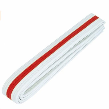 XTREME HVIT BELTE M/RØD STRIPE