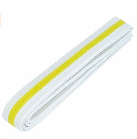 XTREME HVIT BELTE M/GUL STRIPE